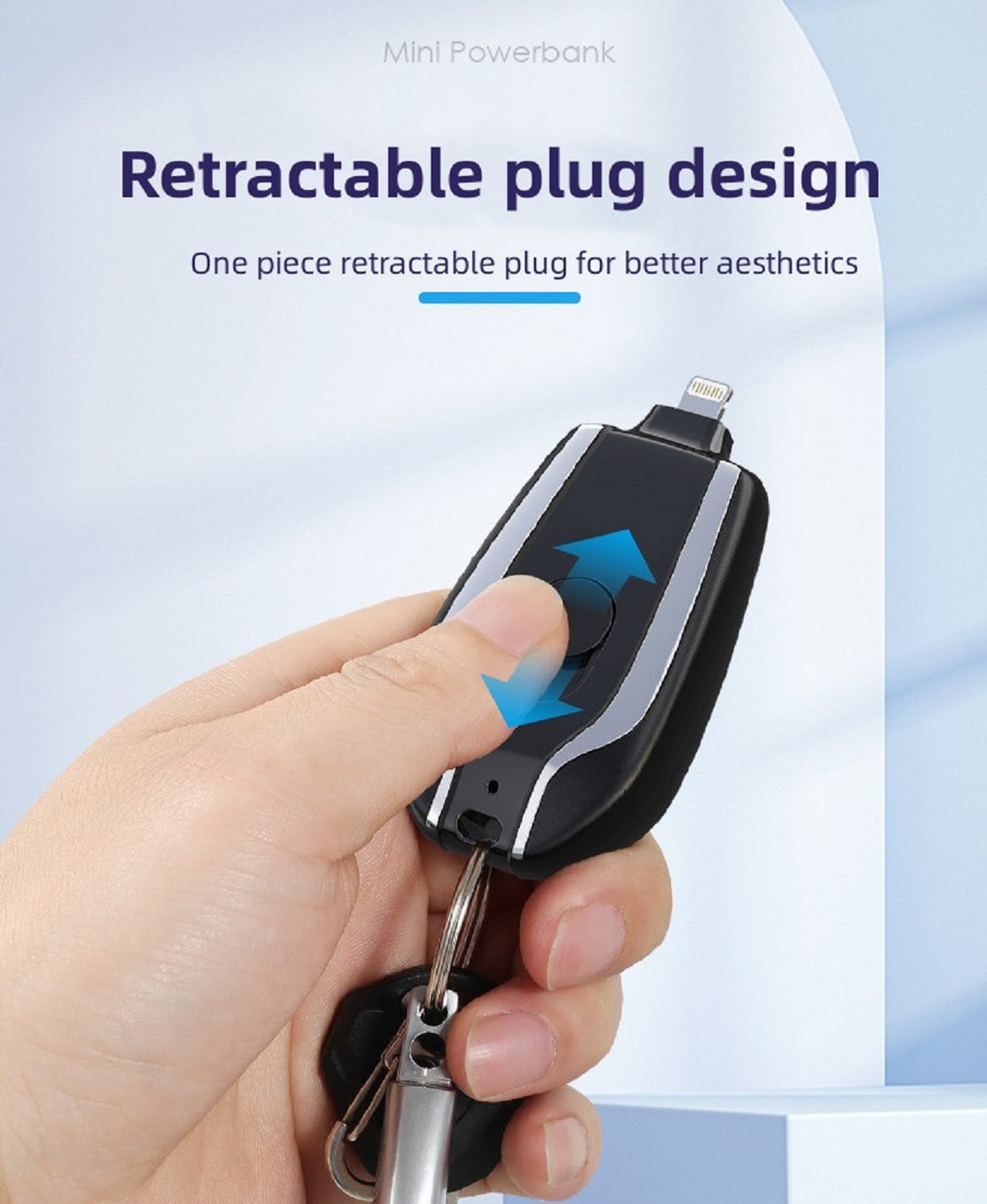 Keychain Portable Charger Key Ring Cell Phone Charger External Fast Charging Power Bank Iphone (random Color)