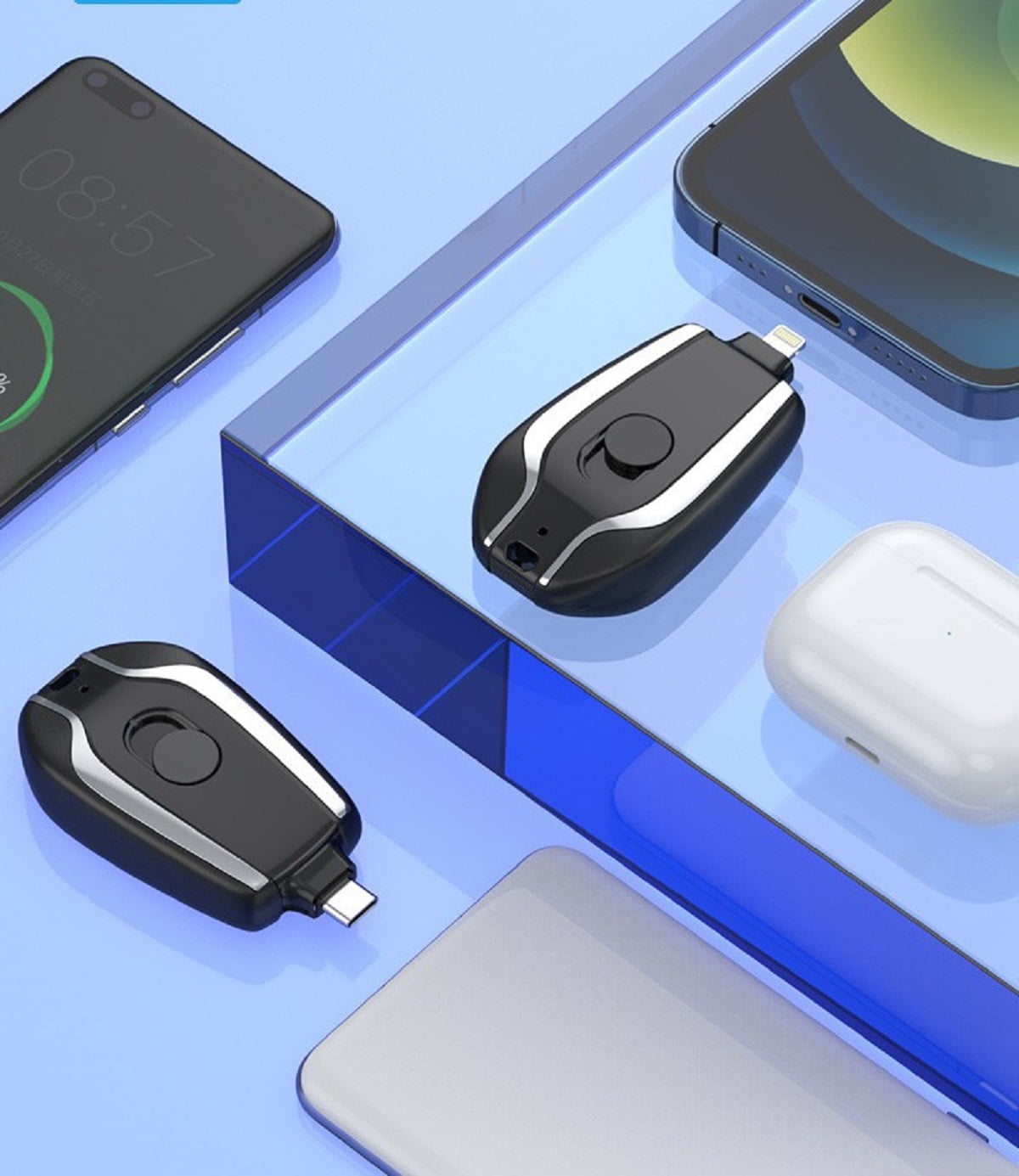 Keychain Portable Charger Key Ring Cell Phone Charger External Fast Charging Power Bank Iphone (random Color)